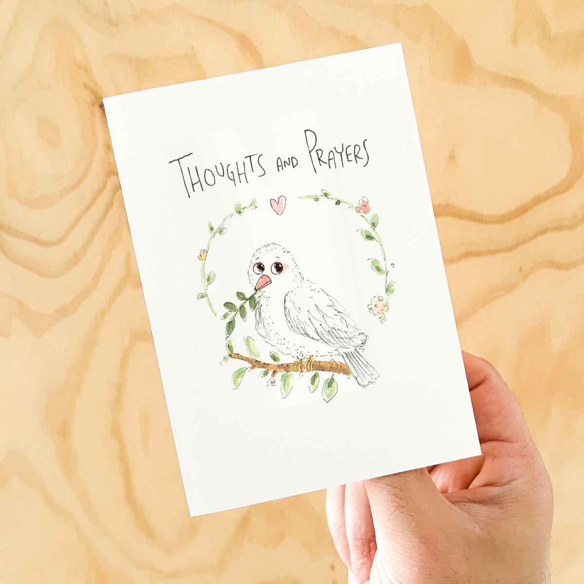 Thoughts And Prayers sympathy and support greeting card by Well Drawn Australia, image 4