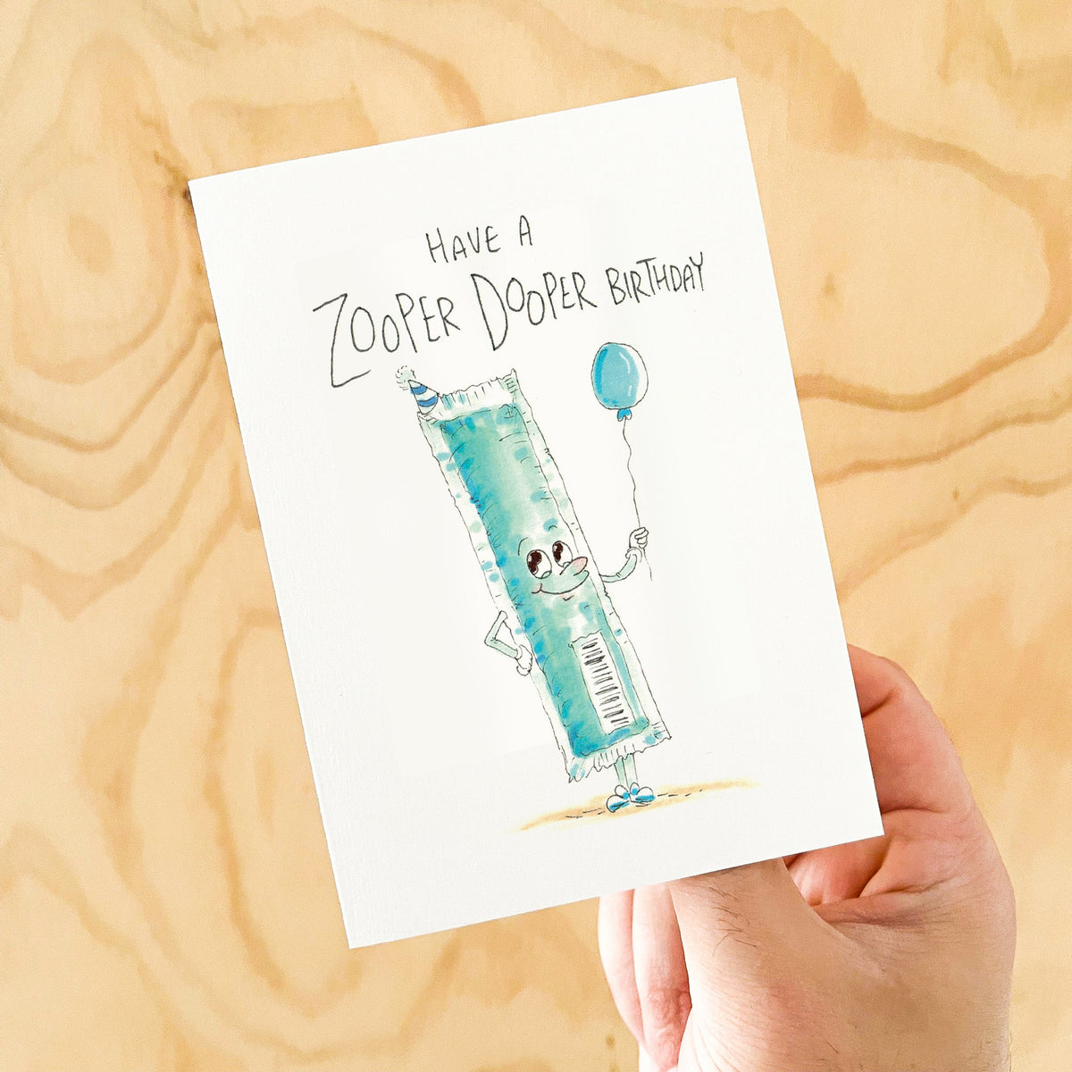 Have a Zooper Dooper Birthday | Well Drawn A6 birthday greeting card photo 4 of 9