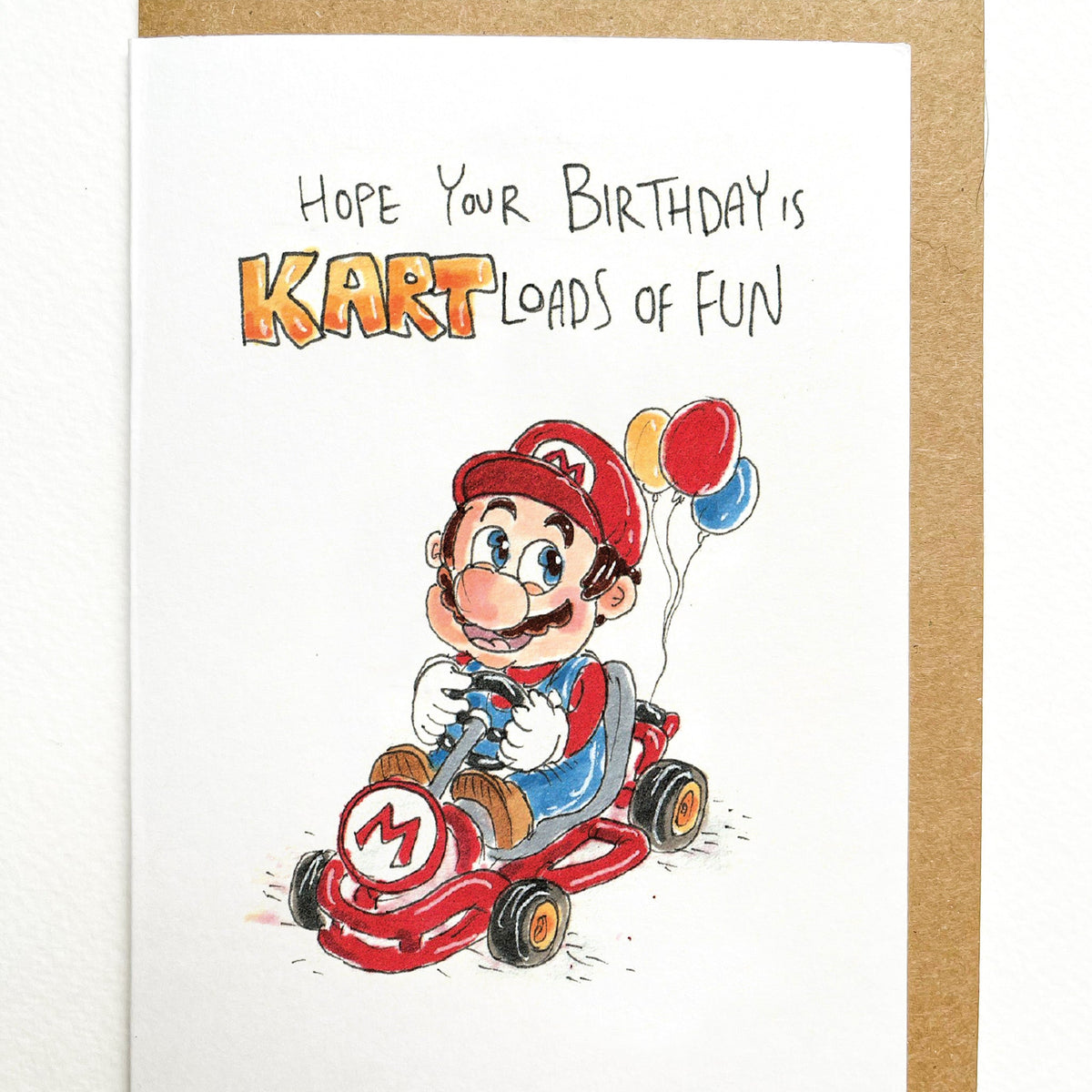 Hope Your Birthday Is KARTloads of Fun – Mario Kart video game birthday card by Well Drawn, photo 2