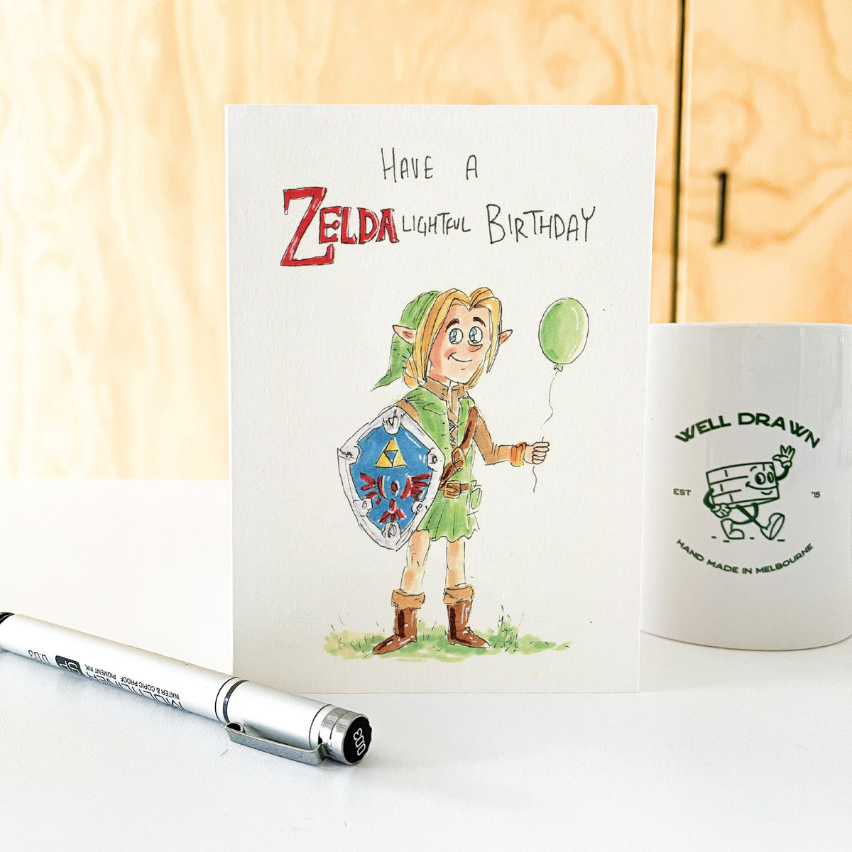 zelda video game birthday card by Well Drawn Australia, gallery product photo 6