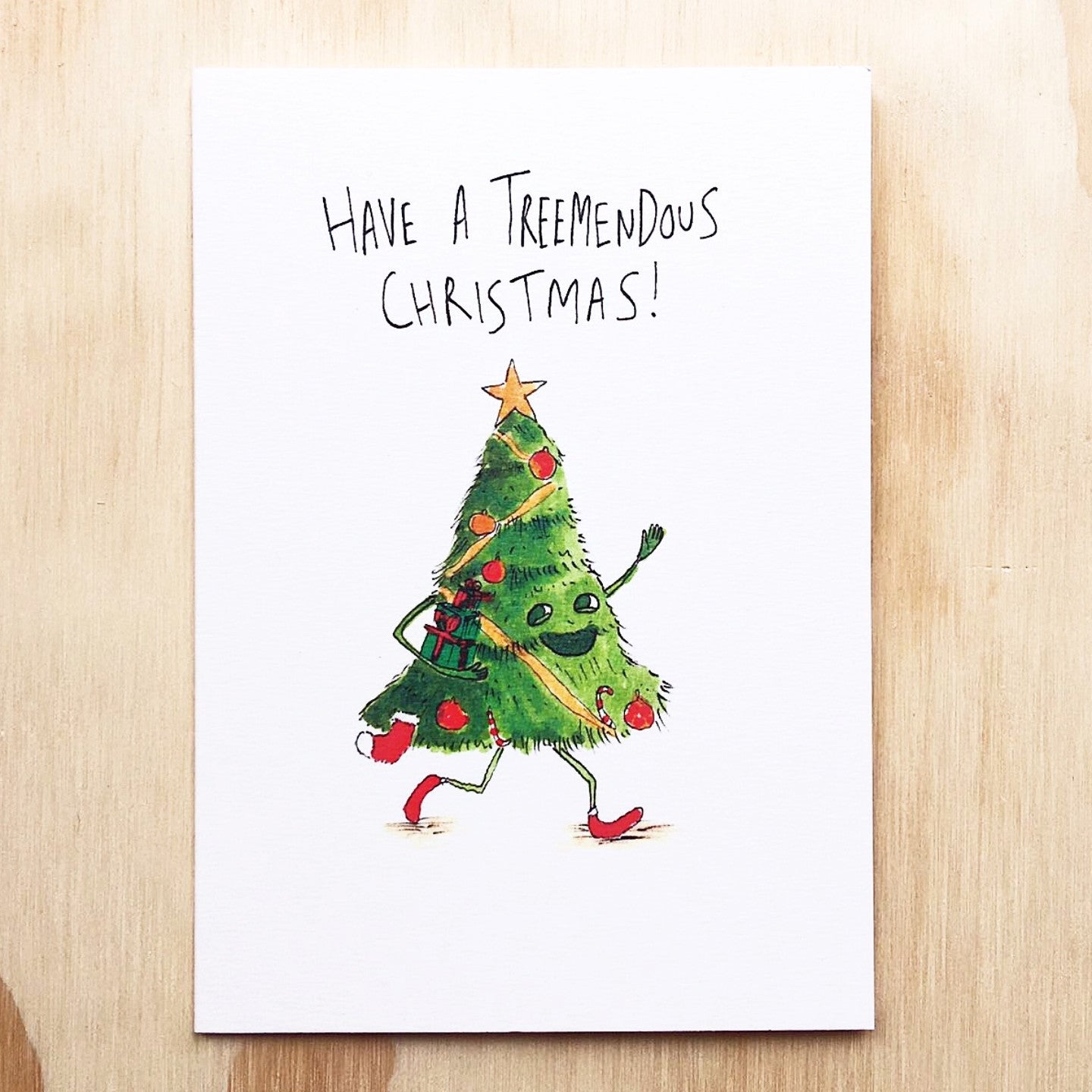 Have a Treemendous Christmas | unique card  |  Greeting Cards | Christmas card