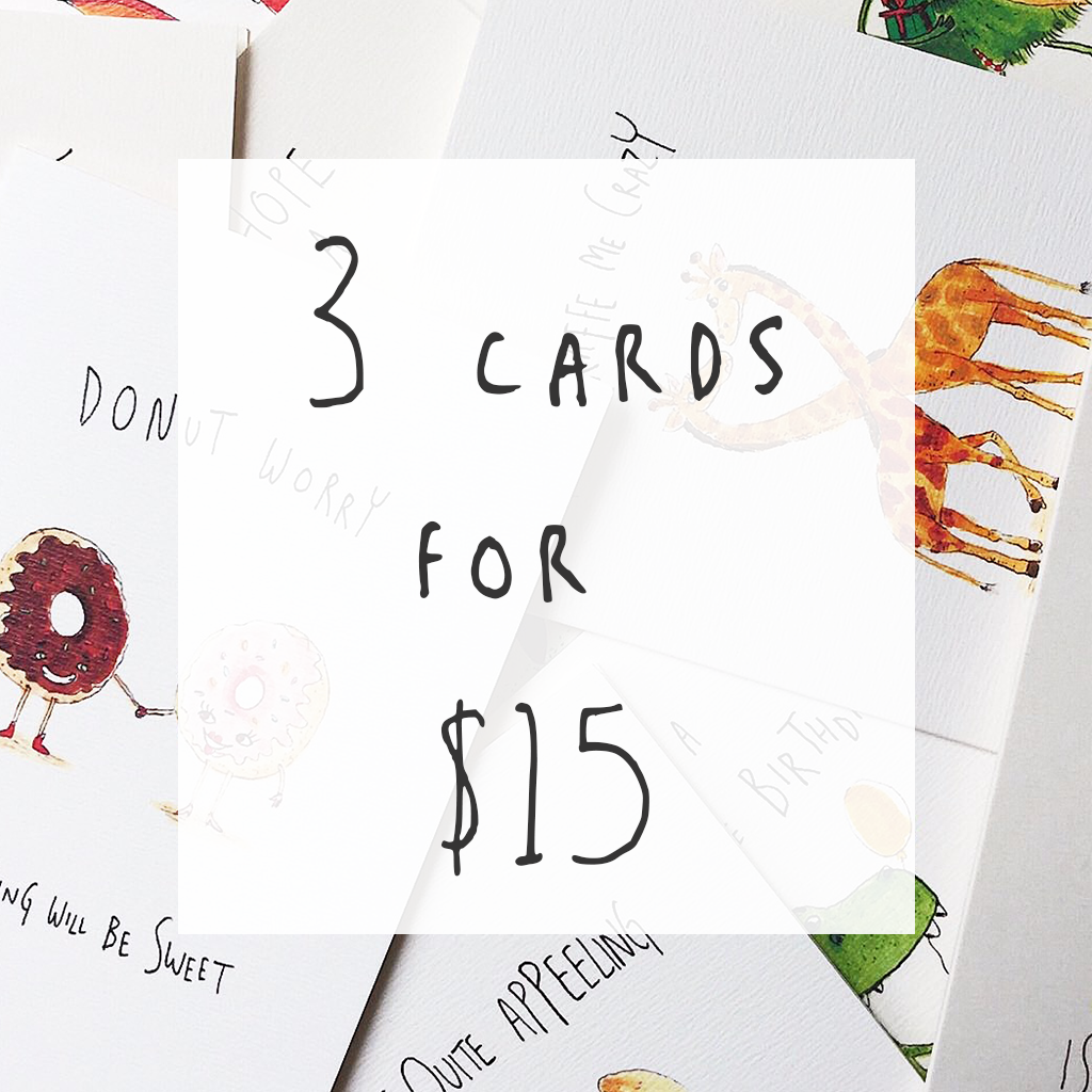 Bulk Bundle - 3 pack of any card - Well Drawn