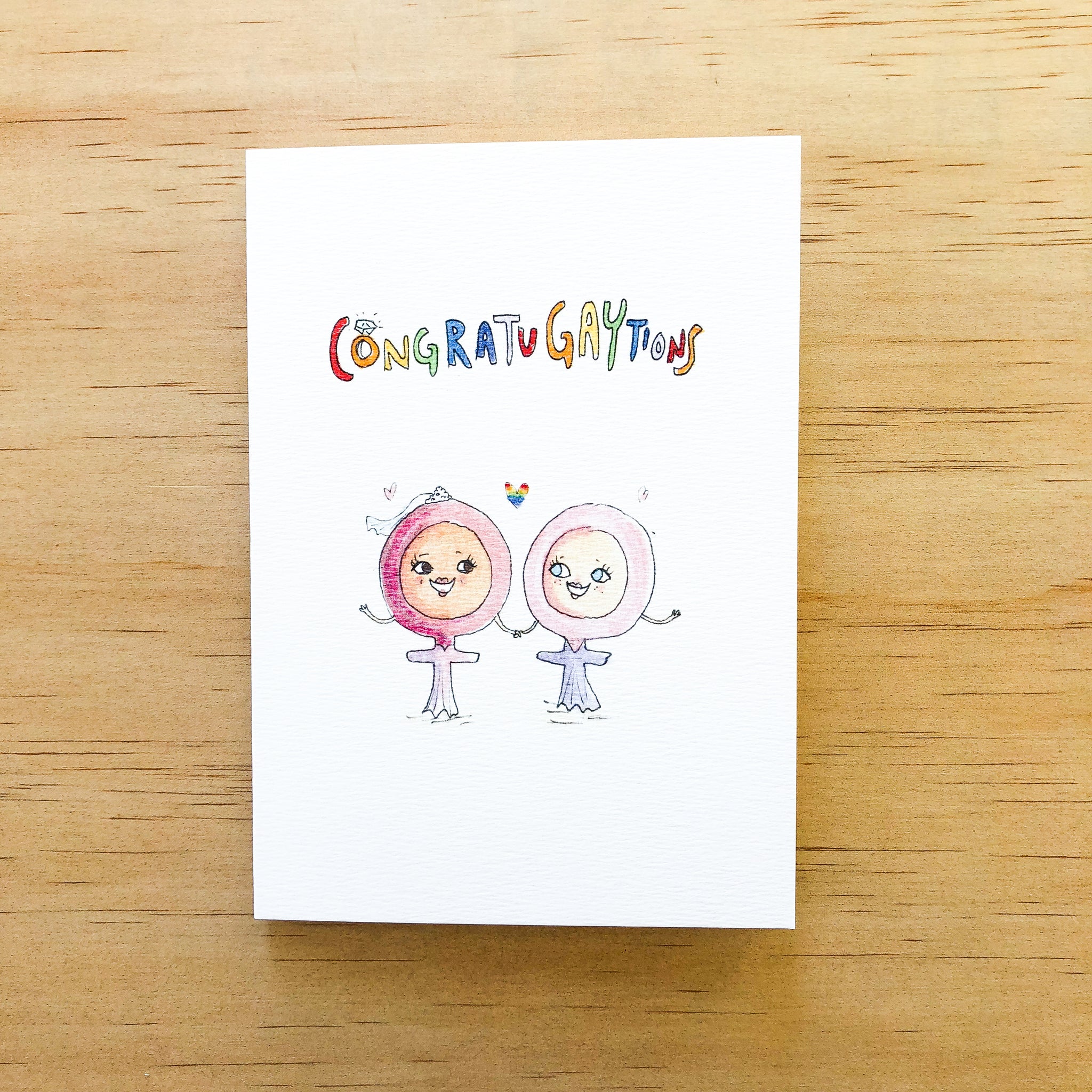 Congratugaytions - Female | Greeting Wishing Card | Hand-made Card