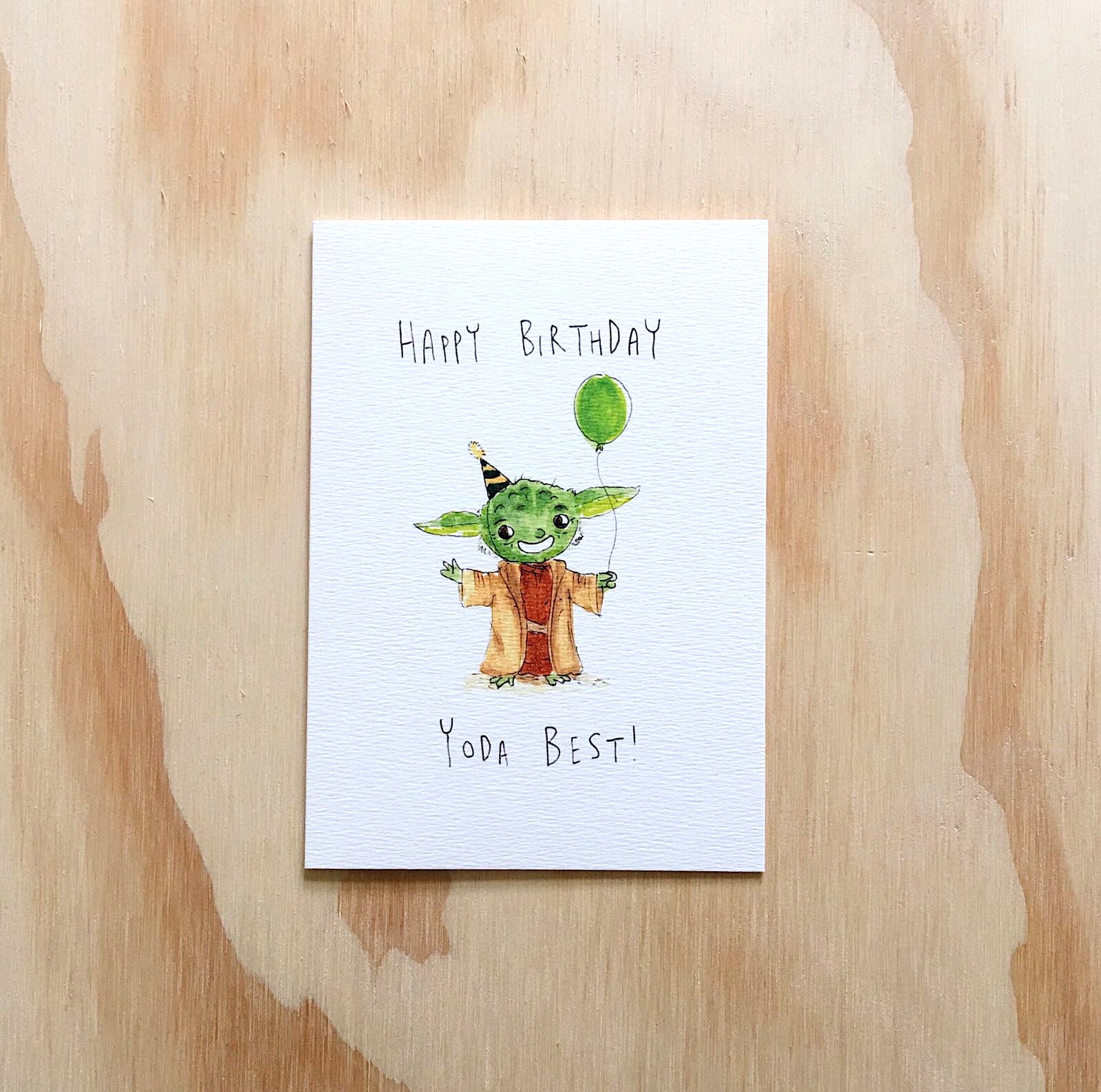 Happy Birthday, Yoda Best! | Greeting Cards | Unique Hand-made card |
