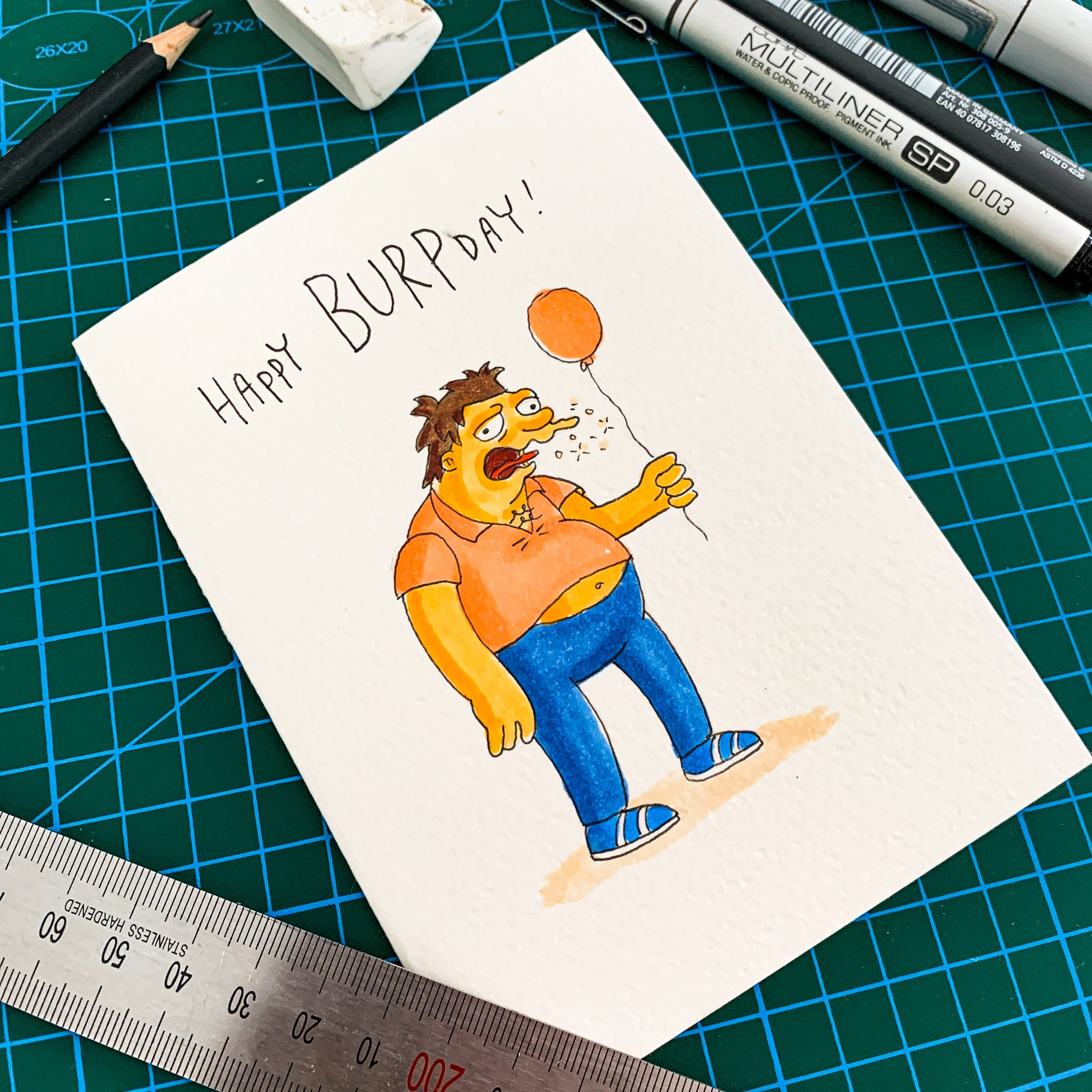 Happy Burpday - Well Drawn