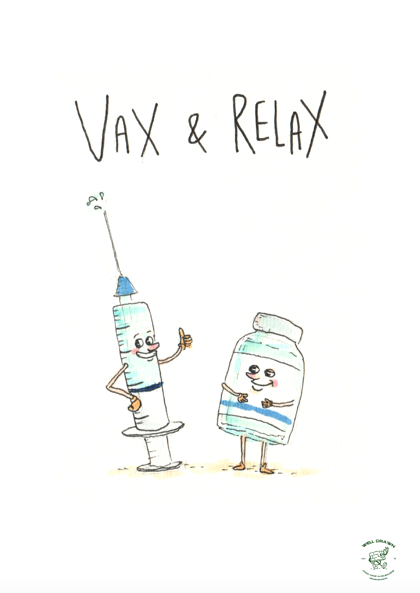 VAX AND RELAX- FREE Art Print (DIGITAL DOWNLOAD)