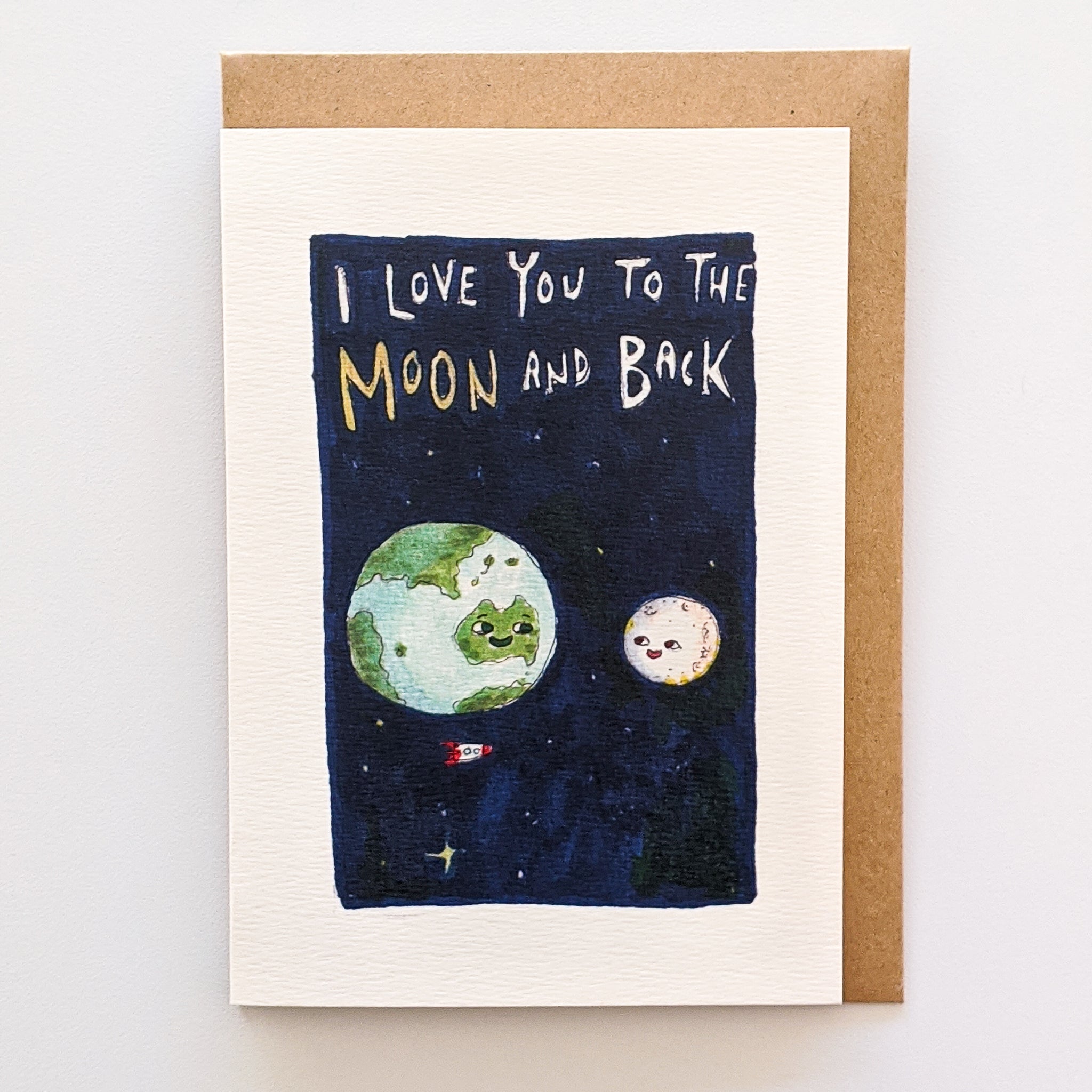 I Love You To The Moon And Back | unique card | lovely card | hand-made card | card