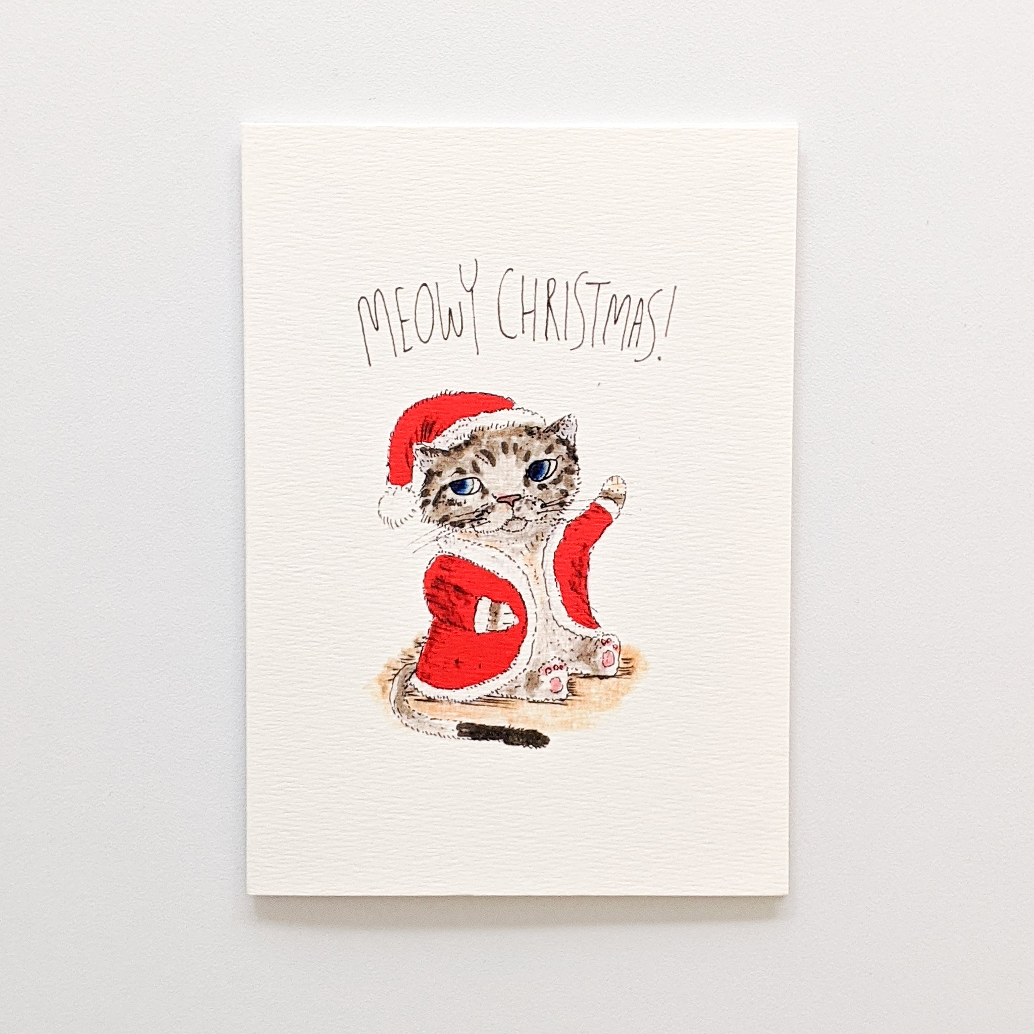 Meowy Christmas | Hand-made Card | Well Drawn Cards | Unique Card
