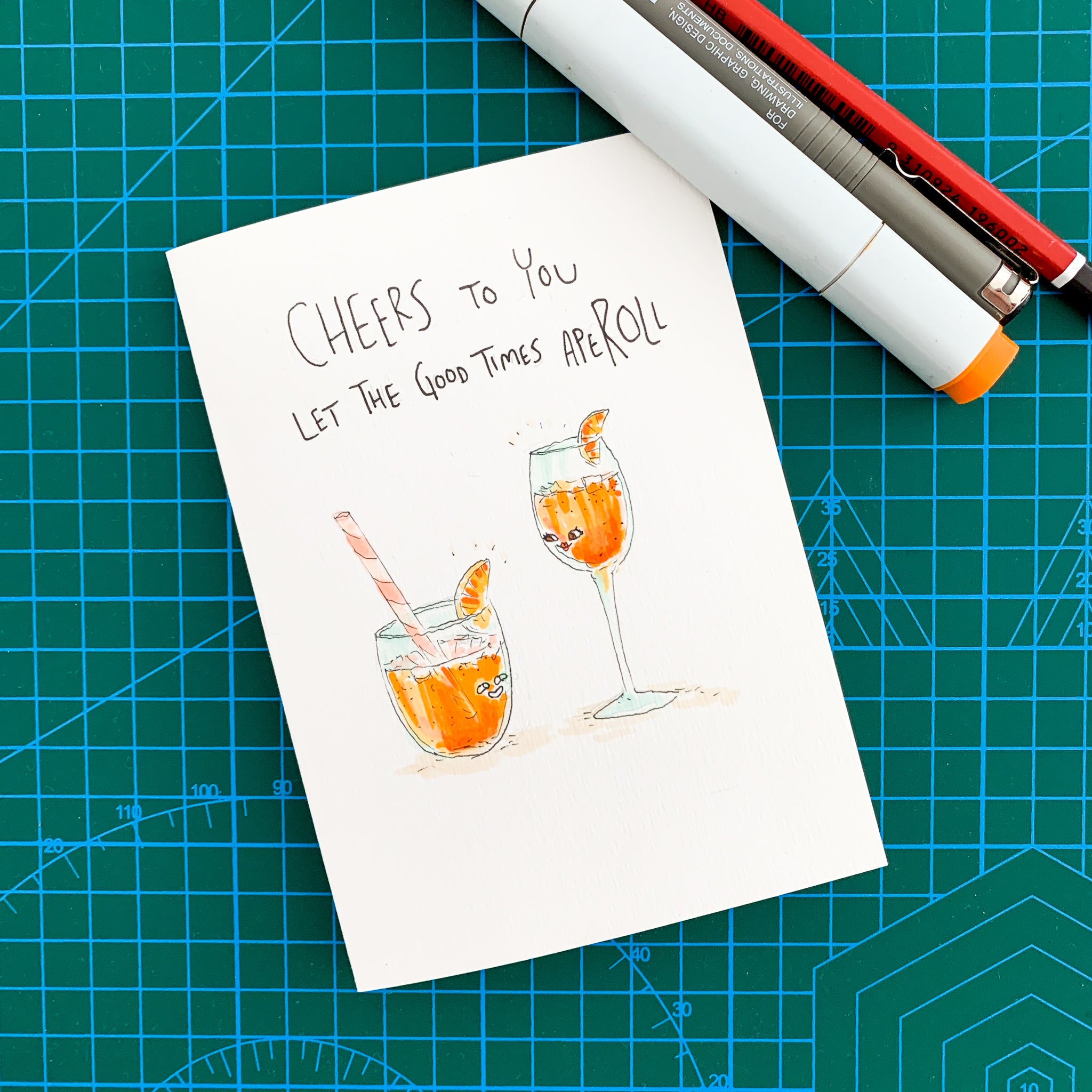 Cheers To You, Let The Good Times Aperoll - Well Drawn