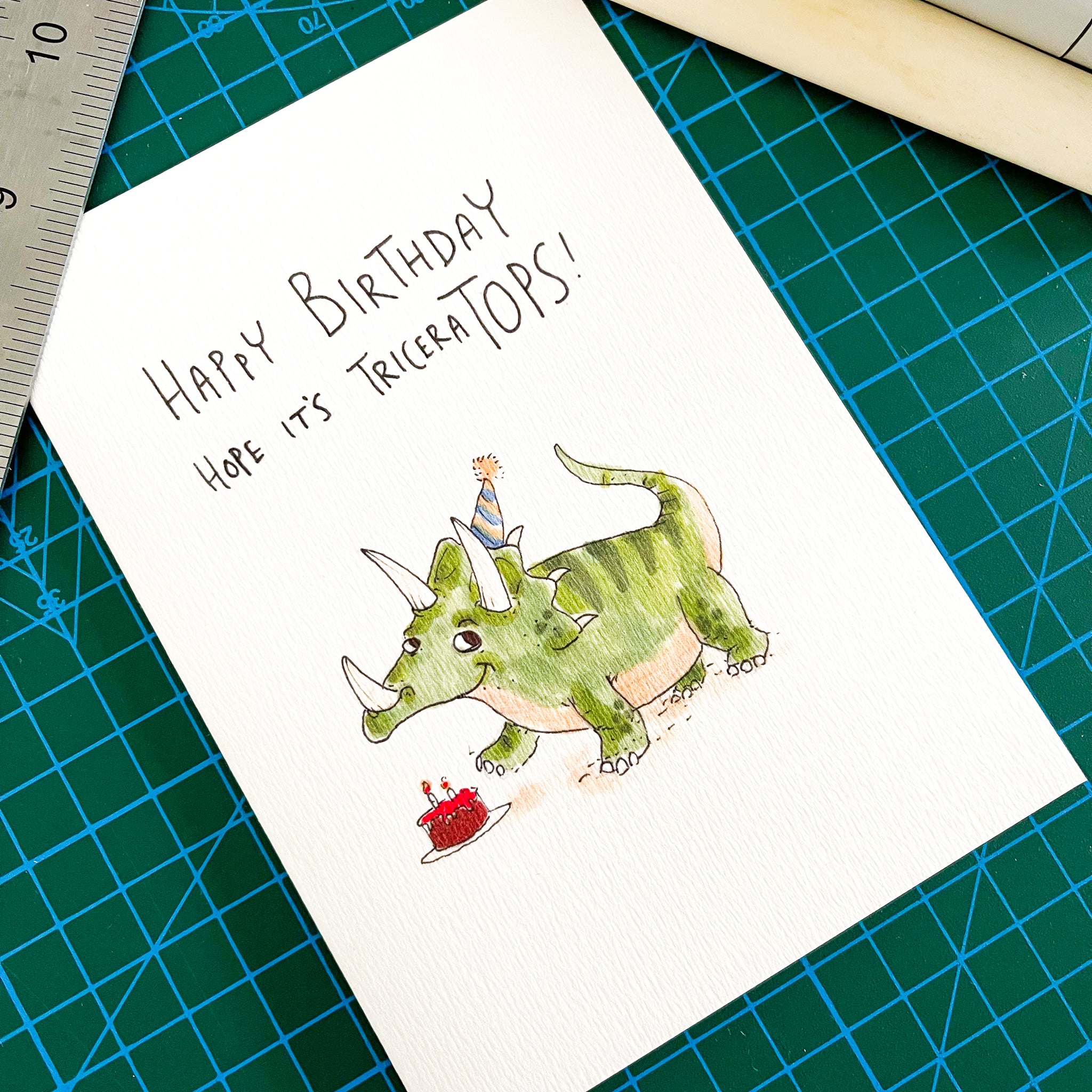 Happy Birthday, Hope It's TriceraTops - Well Drawn